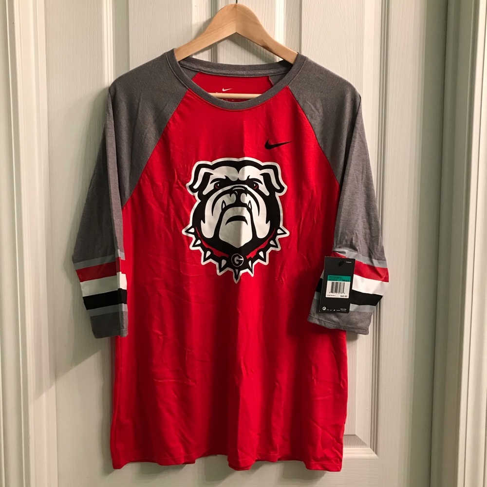 NWT Nike XL 3/4 Sleeve UGA Georgia Tee